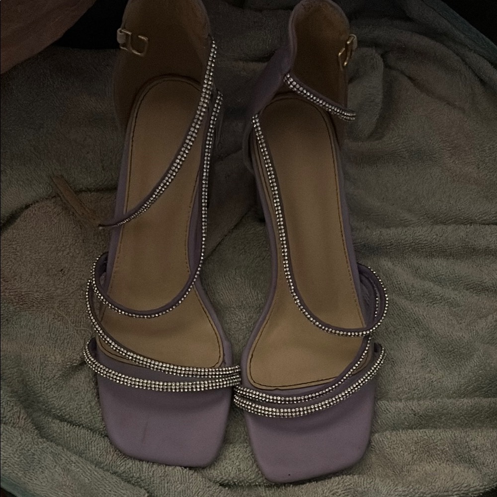Elegant Purple Strappy Women's Heels